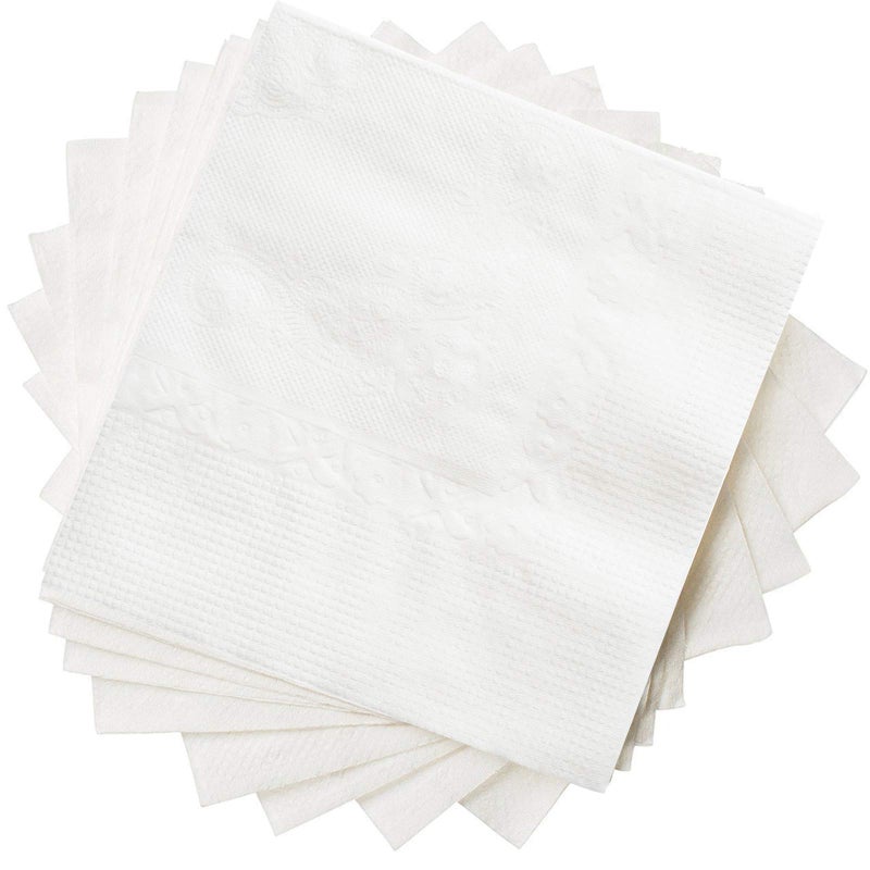 GUSTO [500 Count - 4.5 x 4.5 Folded] White Beverage Napkins - 1-Ply Bulk Cocktail Napkins, Restaurant Bar Paper Napkins and Party Napkins - 9x9 Unfolded (Formerly Comfy Package) - Image 1